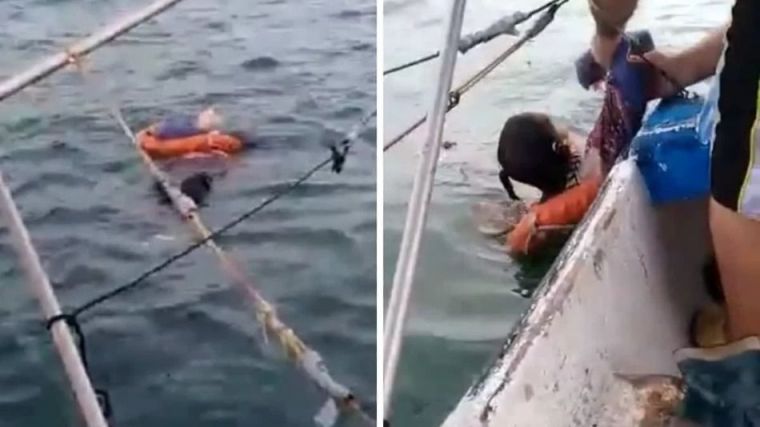 Encuentran a una mujer flotando a la deriva a kilómetros de la costa