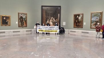 Un grupo de víctimas del aceite de colza se encerró el pasado 19 de octubre en el Museo del Prado de Madrid