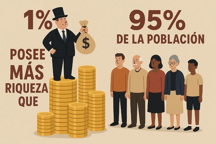 ¿Sabías que el 1% más rico del mundo posee más riqueza que el 95% de la población?