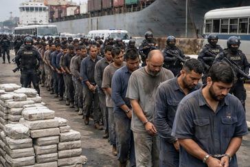 Prisión sin fianza para 23 tripulantes de barco con 30 toneladas de cocaína