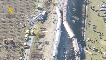 Difunden imágenes aéreas del choque de trenes en Toledo